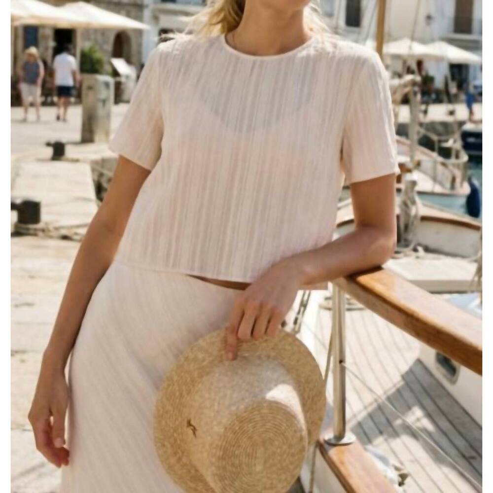 NEW CAMI NYC josey jacquard stripe tee in oat